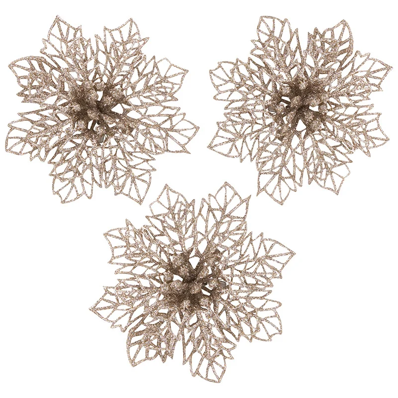 Украшение декоративное "Пуансеттия" (3шт)