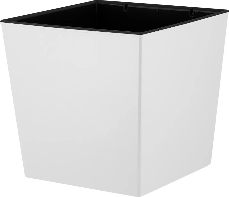 Горшок для цветов InGreen London CUBE 177 х 177 мм, 4,2 л c дренажной вставкой, белоснежный жасмин