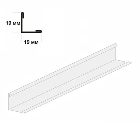 Плинтус пристенный (молдинг) 19х19 L= 3,0 м белый
