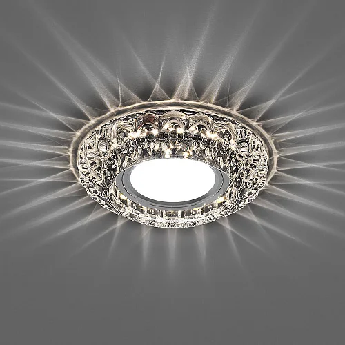 Светильник точечный Feron CD987 со светодиодной подсветкой 15LED*2835 SMD 4000K, MR16 50W G5.3, прозрачный с драйвером в комплекте