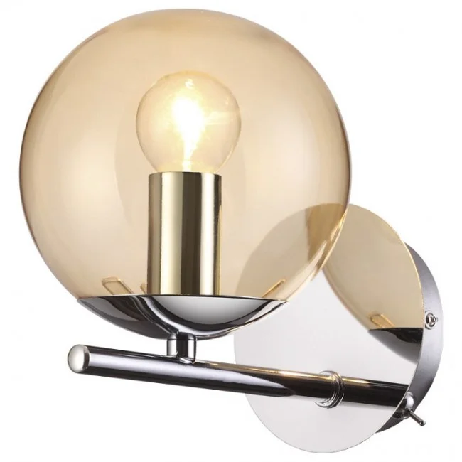 Бра 4454/1WA LN20 058 хром, янтарный E14 1*60W 220V SIERRA*