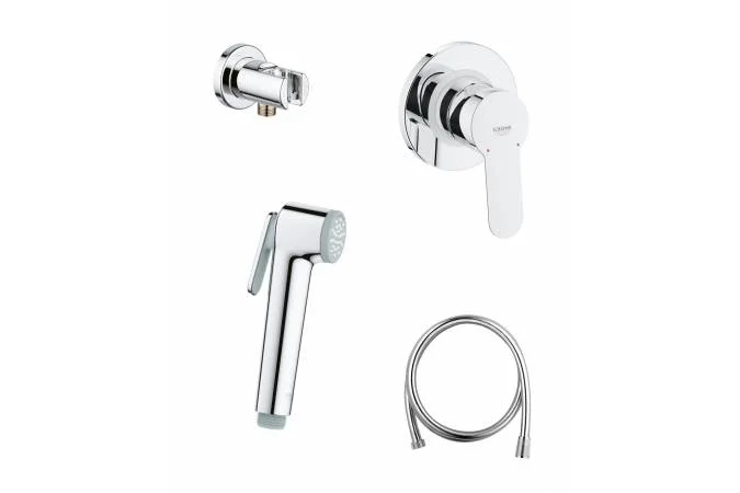 Набор гигиенический GROHE BauEdge, встраиваемый смеситель, шланг (хром)