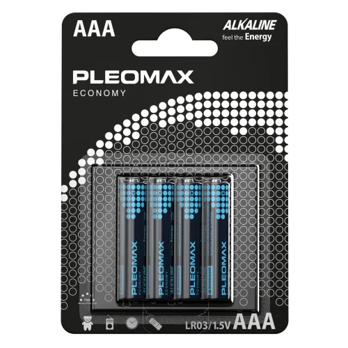 Элемент питания Pleomax LR03-4BL Economy Alkaline (уп. 4шт)