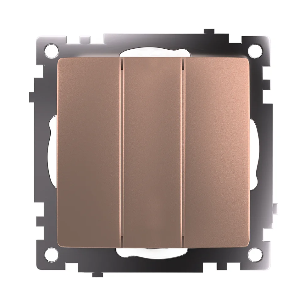 Выключатель трехклавишный (механизм), 250В, 10А, шампань, GLS10-7108-02 Катрин STEKKER