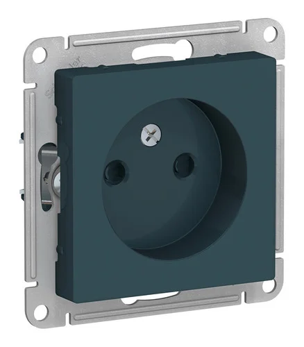 Механизм розетки 1-м СП AtlasDesign 16А IP20 без заземления с защитной шторкой, изумруд Schneider Electric ATN000849