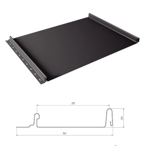 Кликфальц Grand Line 0,5мм Drap RAL **(Тип), 0.542*м2 (в пленке)