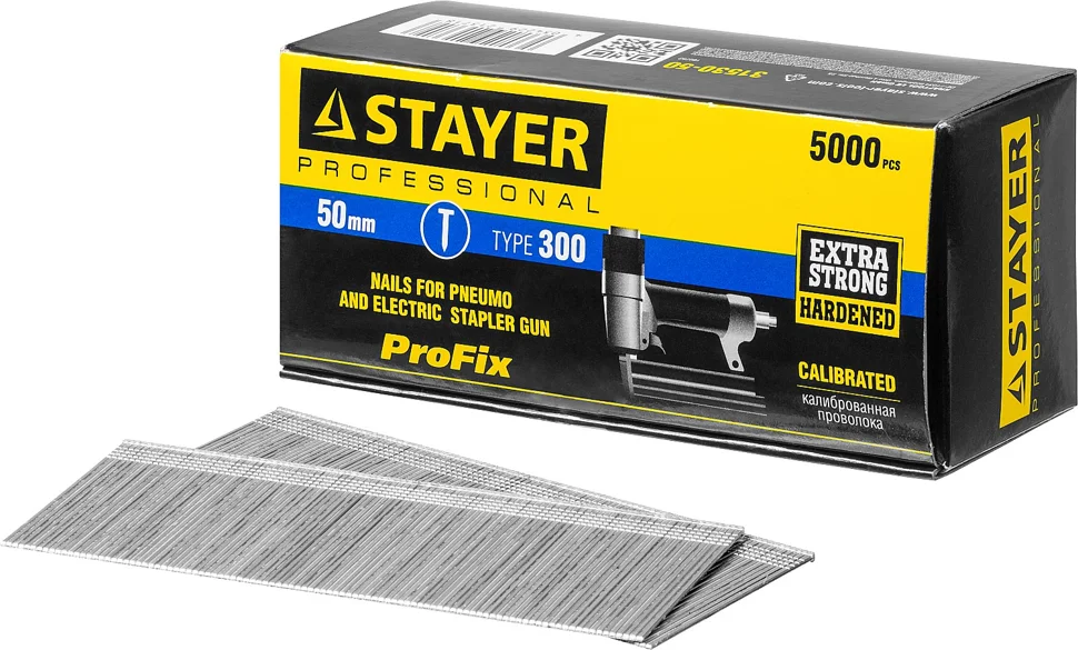 Гвозди STAYER 50 мм для нейлера тип 300 (5000шт)