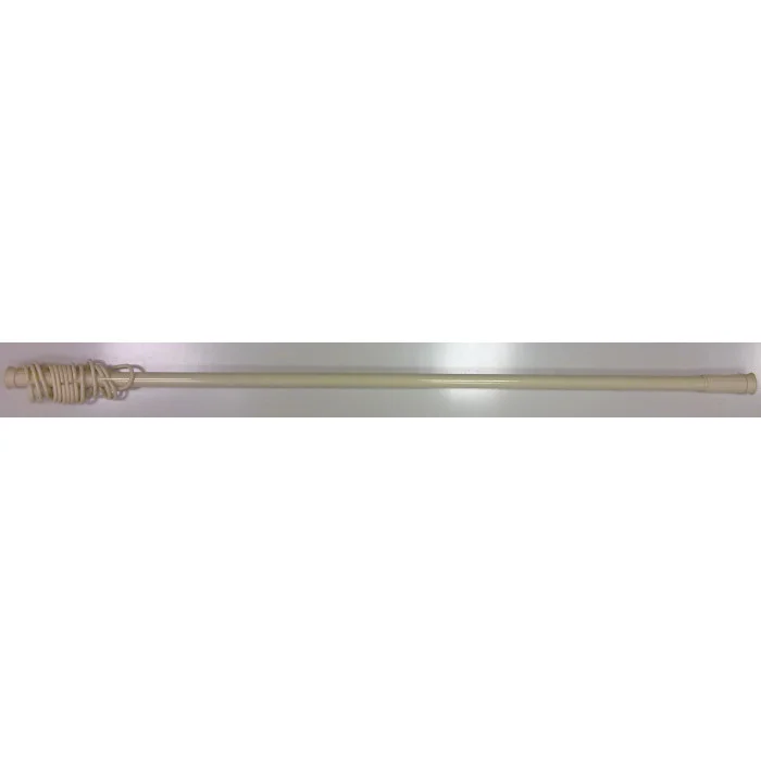 Карниз для ванной ZALEL с пружиной и кольцами, крем, 110-200