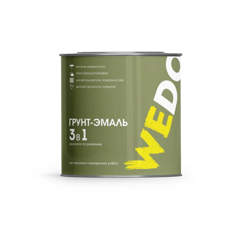 Грунт-эмаль по ржавчине 3 в 1 желтая 2,7 кг WEDO