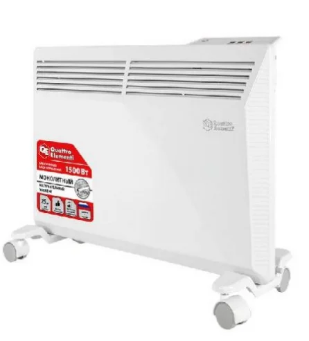 Конвектор QUATTRO ELEMENTI QE-1500KME (0,75/1,5 кВт, с эл.блоком управления, ТЭН монолит.)