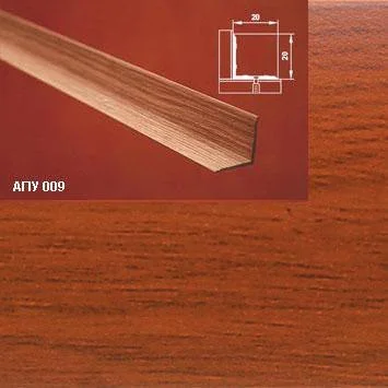 Порог АПУ 009 алюминиевый 2700*20*20 мм угловой внутренний (18 вишня)