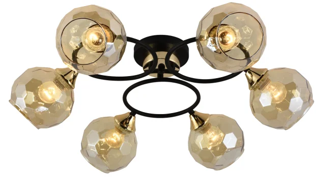 Люстра Fresco 24100-6 BK+FGD, 6xE27/60W (63*63*18)