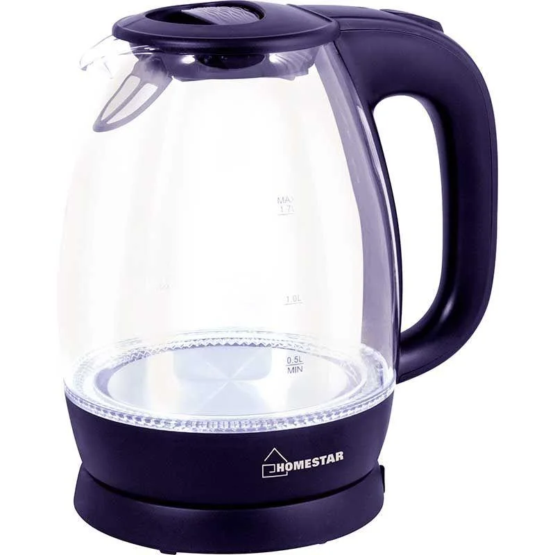 Чайник HOMESTAR HS-1012 1,7 л стекло, пластик, фиолетовый