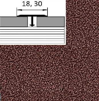 Порог АПТ 18 алюминиевый 2700*18*9 мм одноуровневый (06 - медный антик)