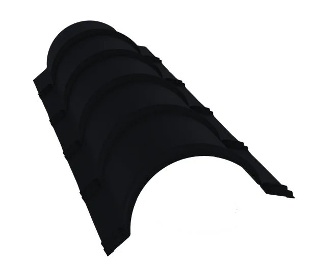Конёк полукруглый Стальной бархат RAL 9005 (чёрный), L = 1,97 м, GL