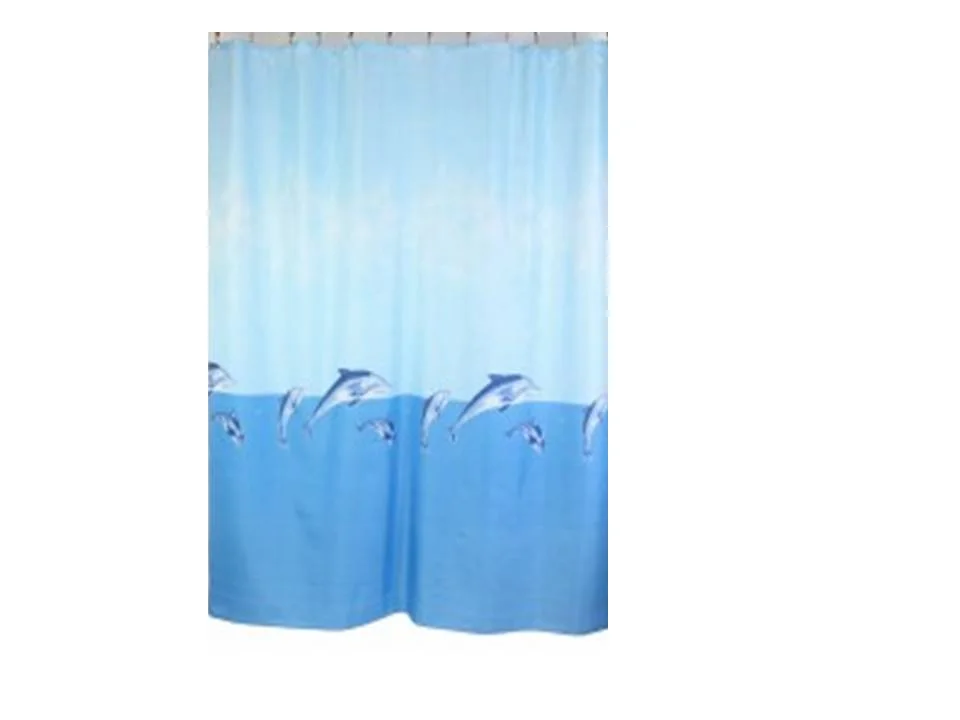 Штора для ванной ZALEL полиэстер, 180*200 см, без колец, арт.1023 Dolphin