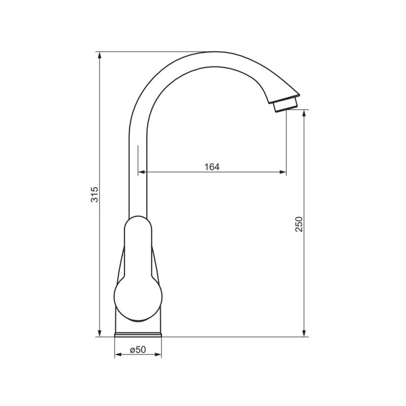 Смеситель Damixa Neptune DX408000300 полимерный для кухни, черный