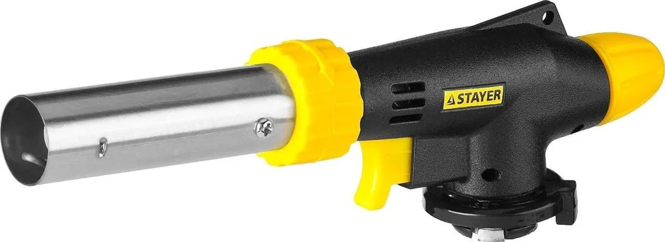 Горелка газовая STAYER PROFESSIONAL ProTerm на баллон с пьезоподжигом, регулировка пламени, цанговое соединение, 1300С