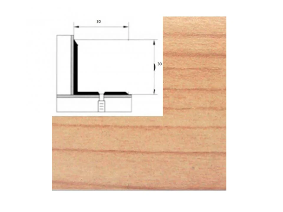 Порог АПУ 008 алюминиевый 2700*30*30 мм угловой внутренний (31 вяз )