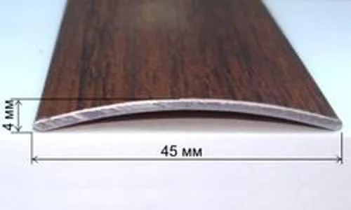 Порог АПС 004 алюминиевый 1350*45*4 мм одноуровневый (08 черный)