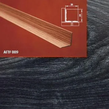 Порог АПУ 009 алюминиевый 900*20*20 мм угловой внутренний (36 дуб черный )