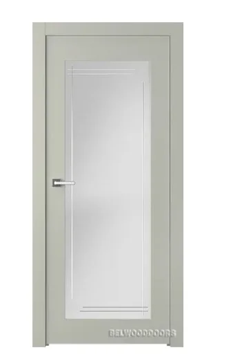 Дверь BELWOODDOORS "Кремона 1" стекло Мателюкс белый витраж 80 (21-9) эмаль шелк