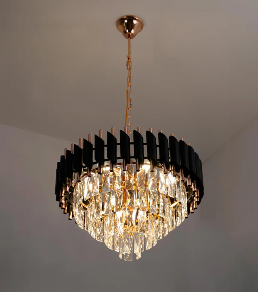 Люстра SIMONA86 8хЕ14-480х890-BKGD/CRYSTAL-220-IP20