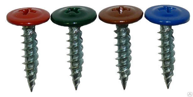Саморезы с прессшайбой острие 4,2x25 RAL 8017 (уп 200шт) Bh