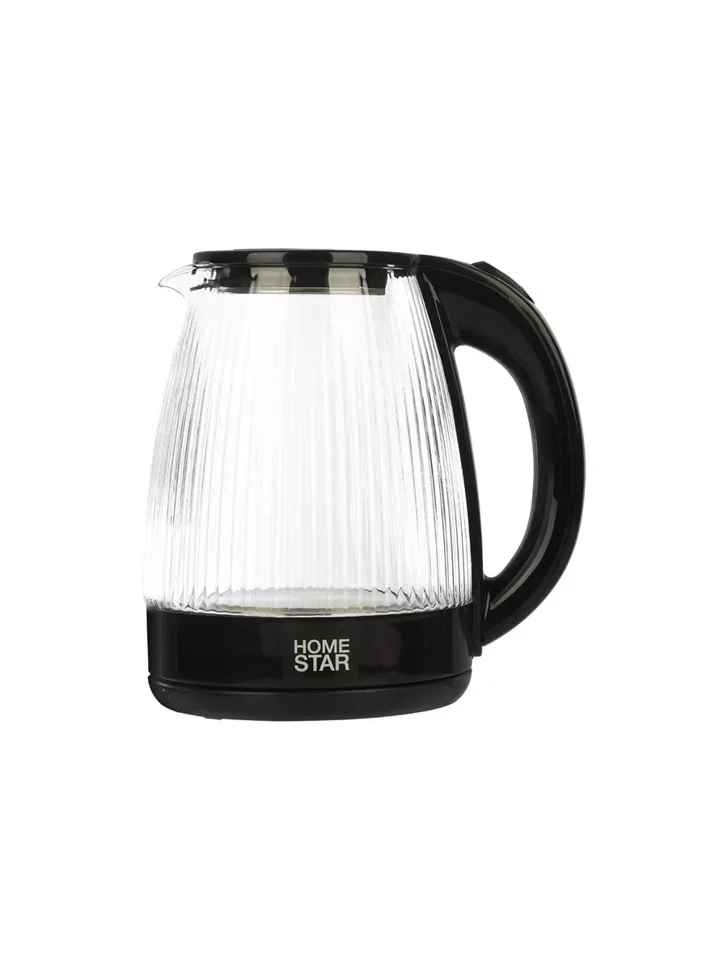 Чайник HOMESTAR HS-1045 (1,8 л) стекло, пластик, черный