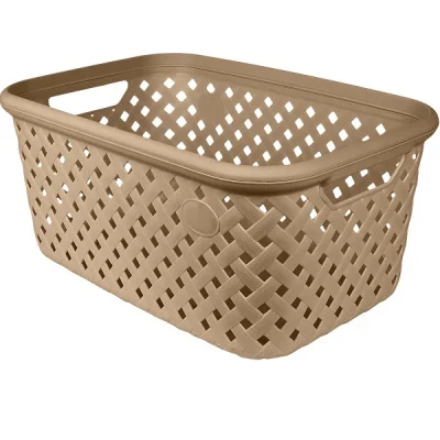 Корзина для хранения Plast Team Rattan 30л 514х330х234 мм шоколадный мокко