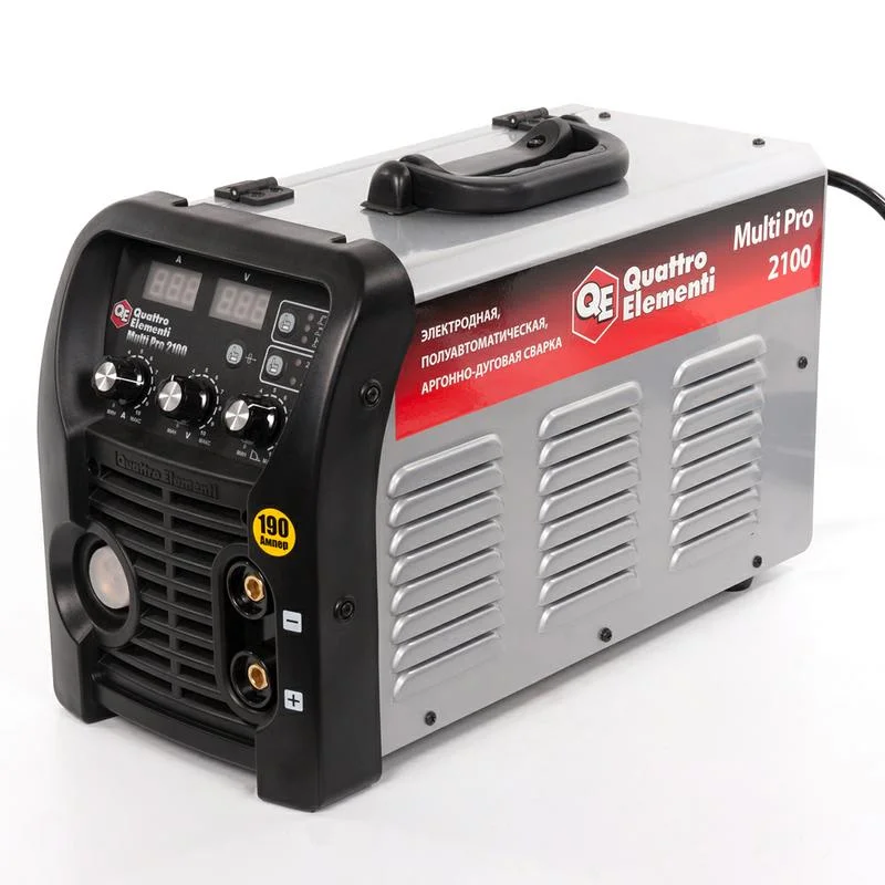 Сварочный аппарат инверторный, полуавтомат QUATTRO ELEMENTI Multi Pro 2100 (190A, 3 вида сварки MIG/TIG/MMA, дисплей)