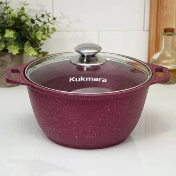 Кастрюля Kukmara k31tsm со стеклянной крышкой "Trendy style" (mystery), 3л