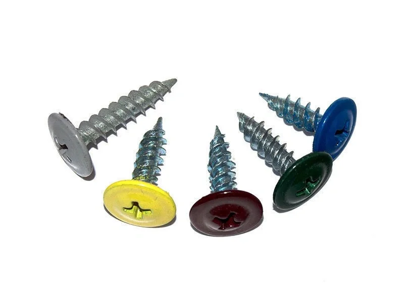 Саморезы с прессшайбой острие 4,2x25 RAL 3003 (уп 500шт)