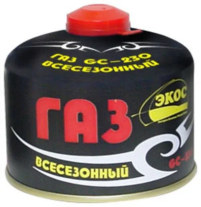 Газ в баллоне для портативных приборов ECOS GC-230 (резьбовой, 230 г, Корея)