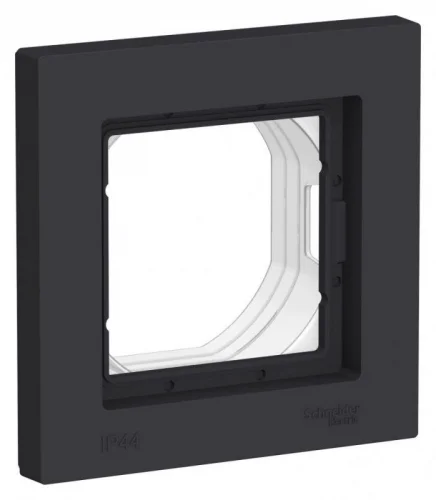 Рамка 1-местная AtlasDesign Aqua IP44 карбон Schneider Electric ATN441001
