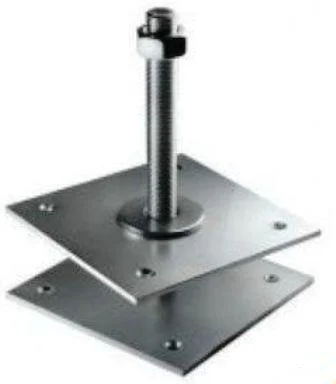 Анкер (Лифт) строительный регулировочный по высоте 120x120x6,0 мм со шпилькой М24 Н=200мм, оцинкованный