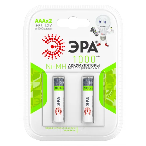 Аккумуляторная батарея ЭРА HR03-2BL 1000 mAh (уп. 2шт)