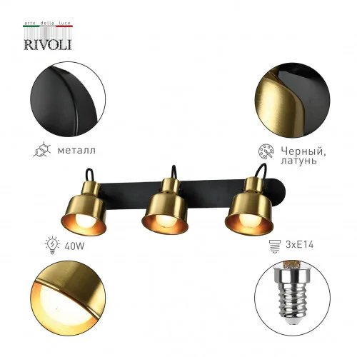 Светильник СПОТЫ Rivoli Lenore 7060-703 3 х Е14 40 Вт поворотный с выключателем
