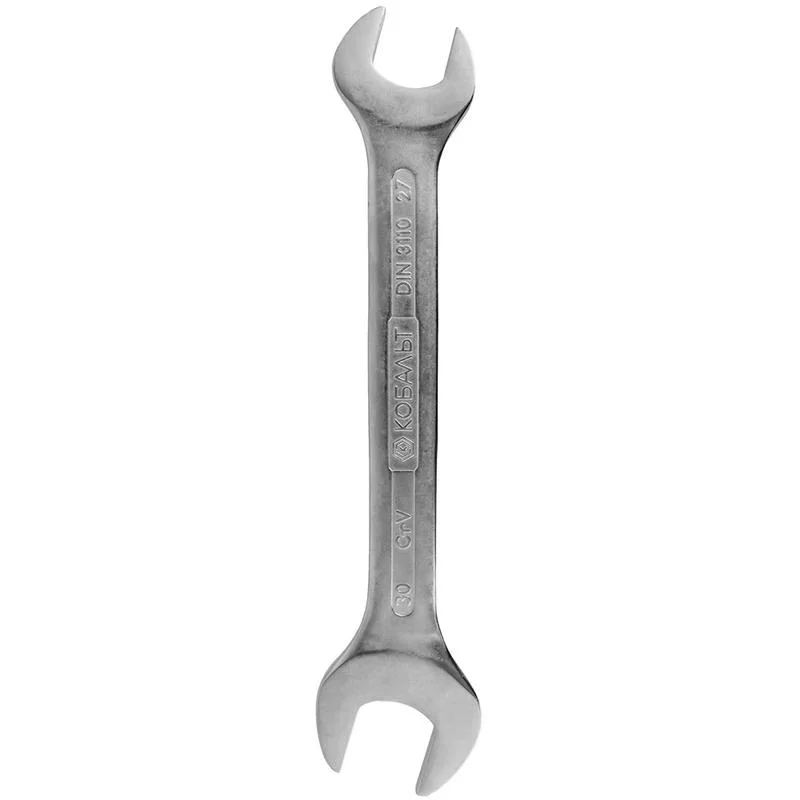 Ключ рожковый 27х30мм, Cr-V, КОБАЛЬТ, подвес