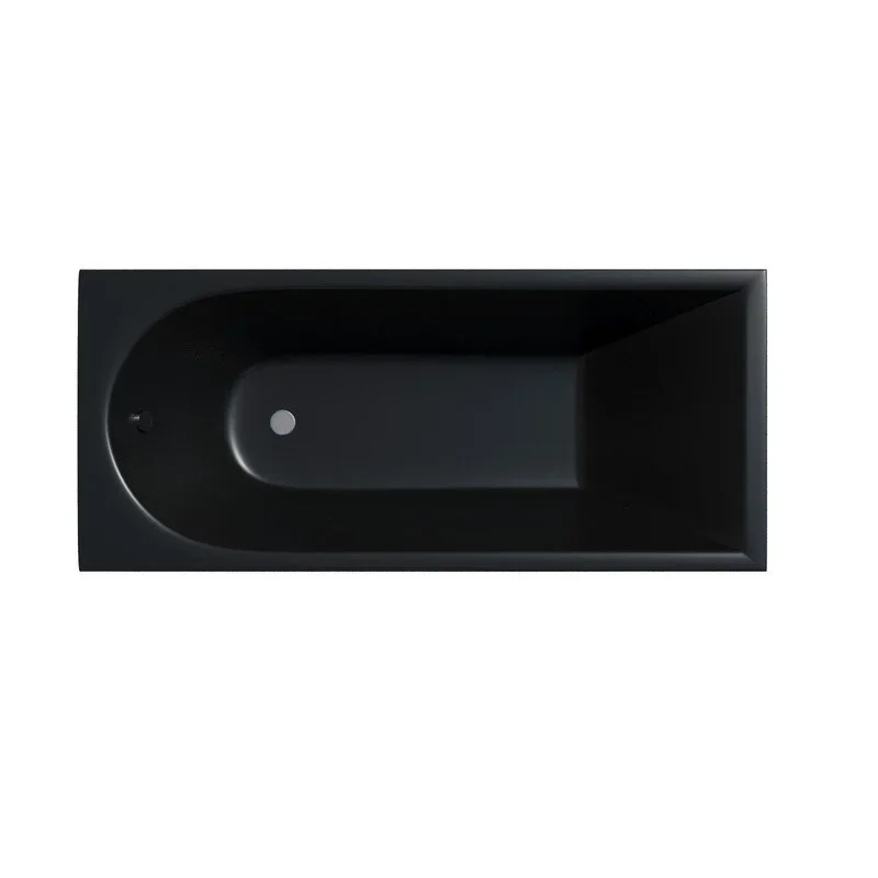 Ванна акриловая CORPA NERA Francesca прямоугольная 170 х 75 см (с фронт. экраном), с каркасом, цвет черный матовый