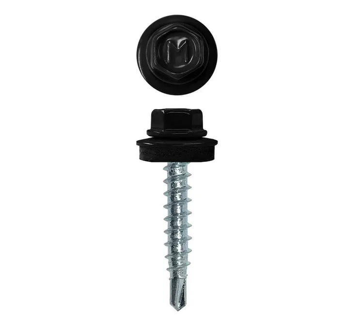 Саморез кровельный 4,8x35 (черный янтарь) RAL 9005 (уп 250шт) DAXMER