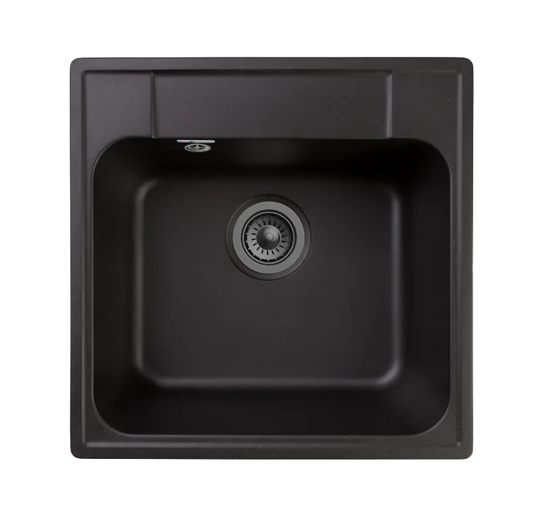 Мойка композитная GRANFEST Quarz 48 480*480мм чёрный + сифон