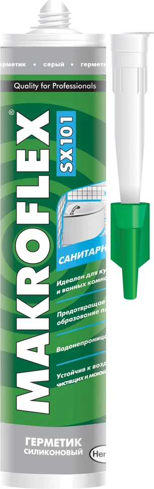 Герметик силиконовый санитарный серый МАКРОФЛЕКС SX101 290 мл