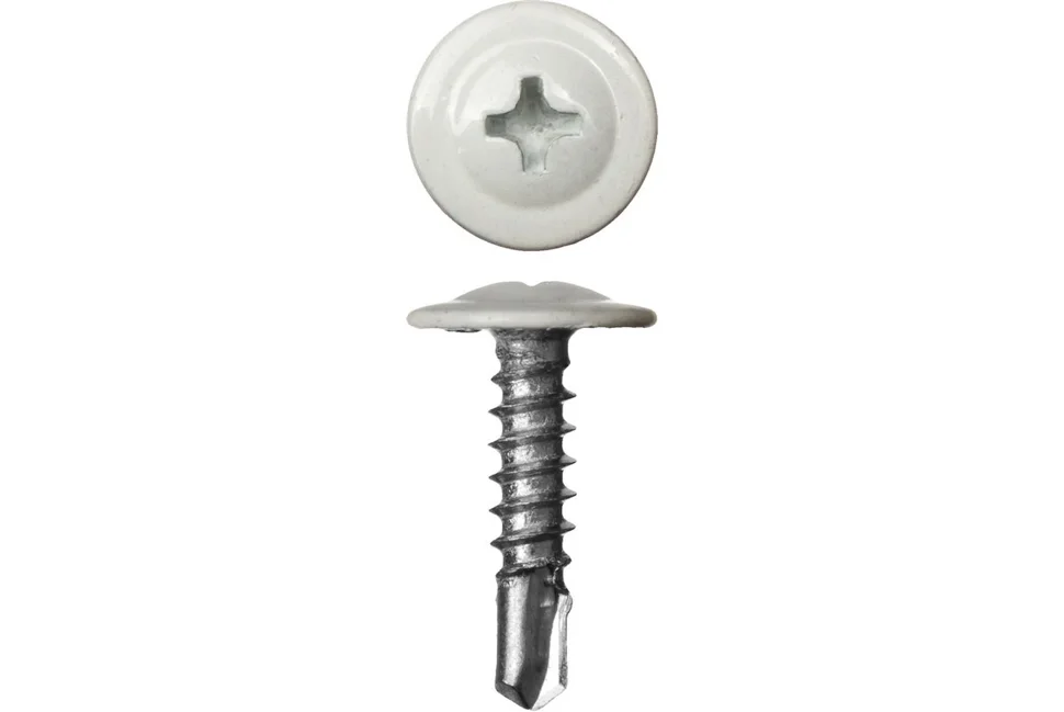 Саморезы с прессшайбой острие 4,2x19 RAL 9002 (уп 1000шт)