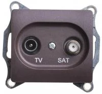 Механизм розетки телевизионной оконечной TV/SAT Glossa 1дБ шоколад Schneider Electric GSL000897