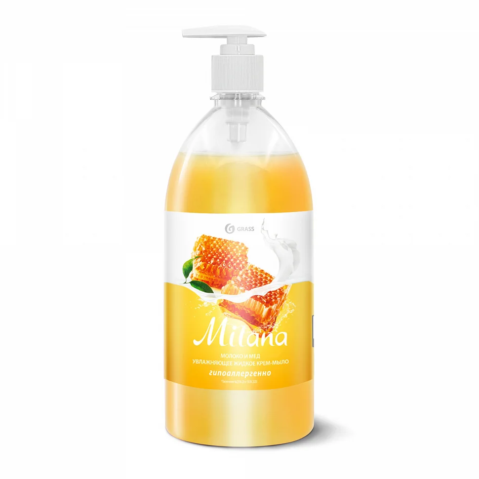 Крем-мыло GRASS Milana "Молоко и мед" 1л