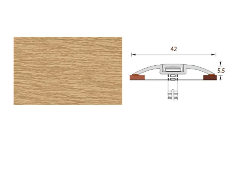Порог ИДЕАЛ с монтажным каналом 42мм*0,9м, 212 дуб светлый