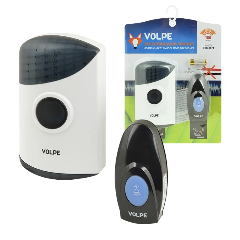 Звонок Volpe UDB-Q024 W-R1T1-16S-100M-WH беспроводной белый