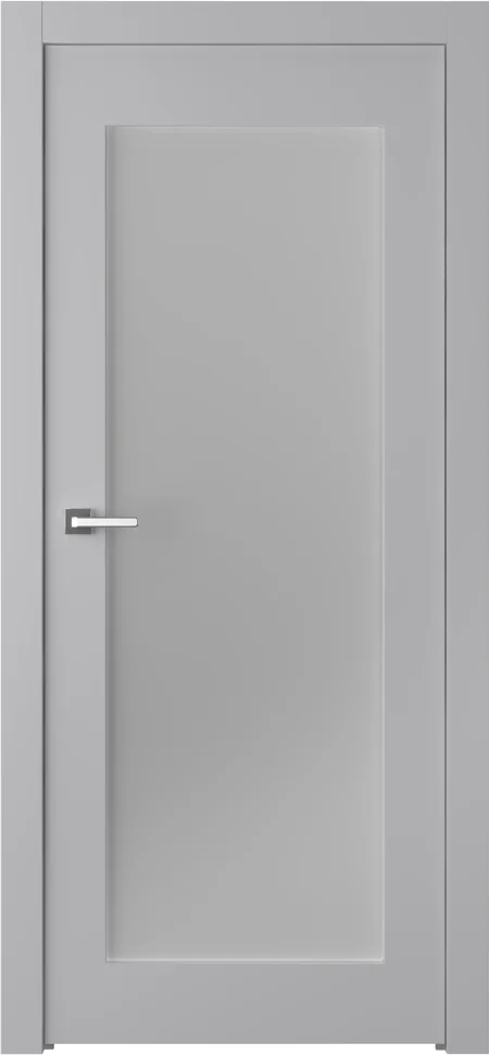 Дверь BELWOODDOORS "Кремона 1" стекло Мателюкс белый каленый 70 (21-8) эмаль светло - серый