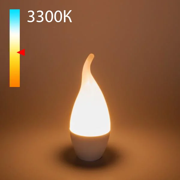 Лампа светодиодная 8W E14 220V 3300K 510Лм (теплый) Свеча на ветру СDW LED D Elektrostandard, BLE1431